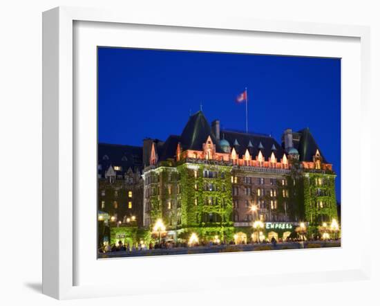 The Empress Hotel at Night, Victoria, Vancouver Island, British Columbia, Canada, North America-Martin Child-Framed Photographic Print