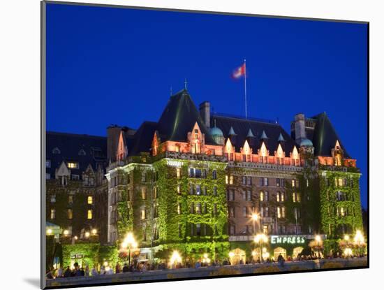 The Empress Hotel at Night, Victoria, Vancouver Island, British Columbia, Canada, North America-Martin Child-Mounted Photographic Print