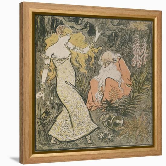 The Enchanter Merlin and the Fairy Vivien in the Forest of Broceliande-Theophile Alexandre Steinlen-Framed Premier Image Canvas