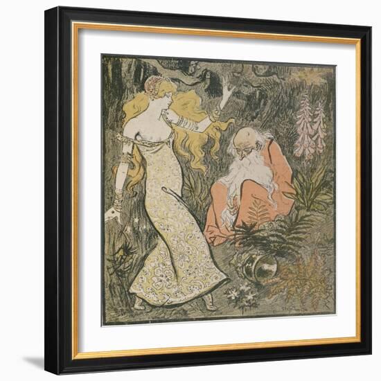 The Enchanter Merlin and the Fairy Vivien in the Forest of Broceliande-Theophile Alexandre Steinlen-Framed Giclee Print