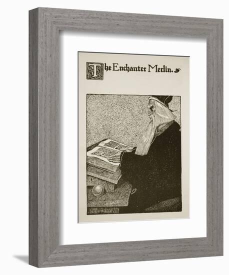 The Enchanter Merlin, Illustration from 'The Story of King Arthur and His Knights', 1903-Howard Pyle-Framed Giclee Print