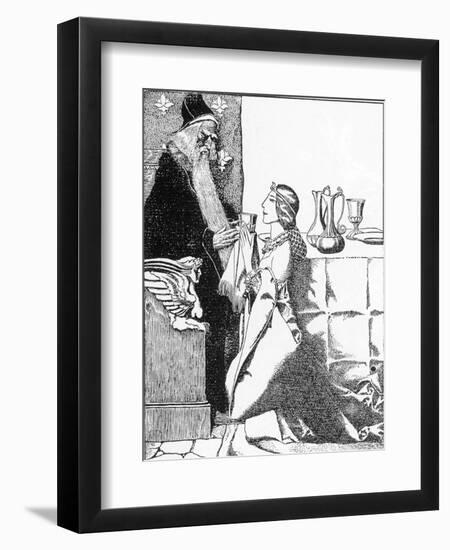 The Enchantress Vivien with the Infatuated Merlin Illustration by Howard Pyle (1853-1911) from “The-Howard Pyle-Framed Giclee Print
