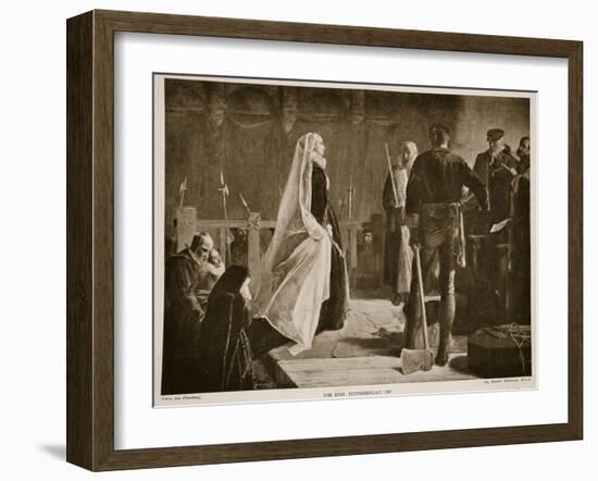 The End, Fotheringay, 1587, Illustration from 'Hutchinson's Story of the British Nation', C.1920-Robert Herdman-Framed Giclee Print