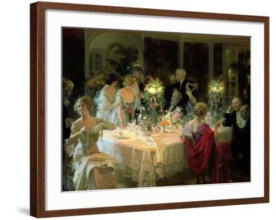 36W"x24H" THE END OF DINNER 1913 by JULES ALEXANDRE GRUN THANKSGIVING CANVAS 