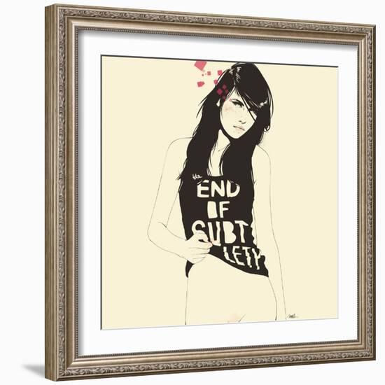 The end of Subtlety-Manuel Rebollo-Framed Art Print