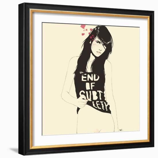 The end of Subtlety-Manuel Rebollo-Framed Art Print