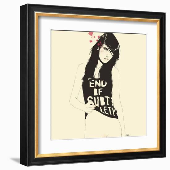 The end of Subtlety-Manuel Rebollo-Framed Art Print