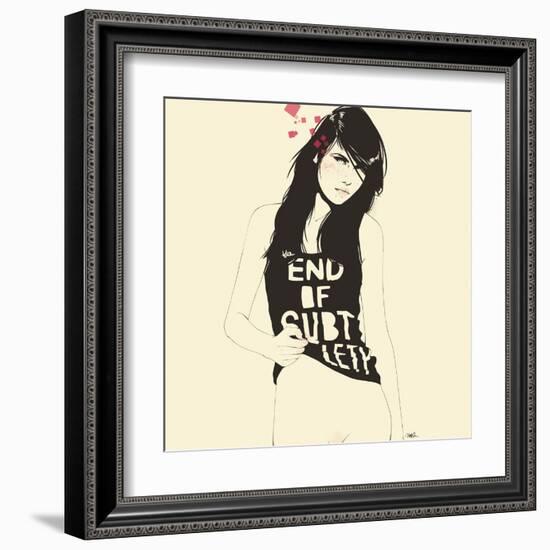 The end of Subtlety-Manuel Rebollo-Framed Art Print