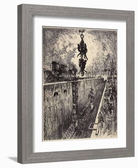 The End of the Day, Gatun Lock, 1912-Joseph Pennell-Framed Giclee Print