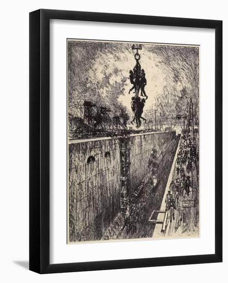 The End of the Day, Gatun Lock, 1912-Joseph Pennell-Framed Giclee Print