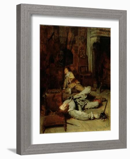 The End of the Game of Cards, 1865-Jean-Louis Ernest Meissonier-Framed Giclee Print