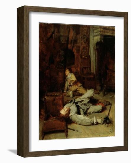 The End of the Game of Cards, 1865-Jean-Louis Ernest Meissonier-Framed Giclee Print