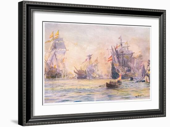 The End of the 'Gentleman Adventurer-The Revenge Captured by Spaniards 1591, 1915-William Lionel Wyllie-Framed Giclee Print