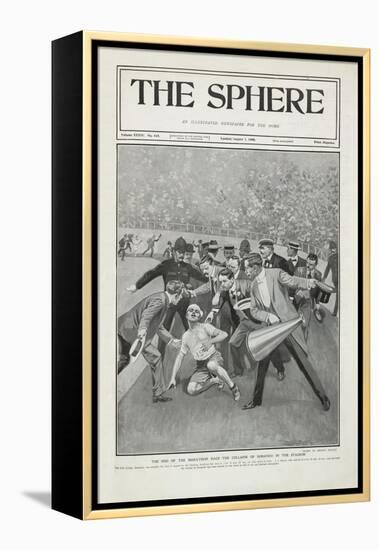 The End Of the Marathon Race - the Collapse Of Dorando in the Stadium'. the 1908 Olympic Games-null-Framed Premier Image Canvas
