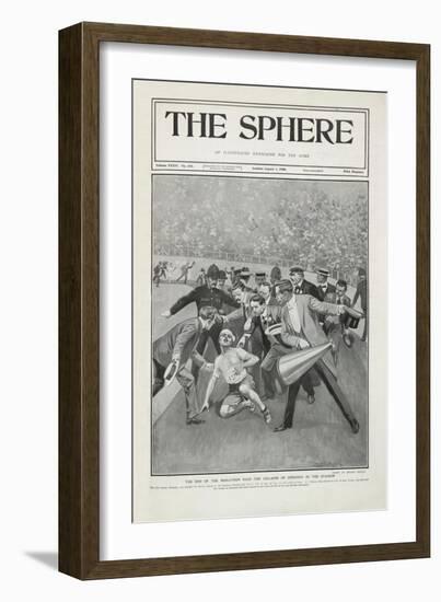 The End Of the Marathon Race - the Collapse Of Dorando in the Stadium'. the 1908 Olympic Games-null-Framed Giclee Print