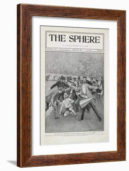 The End Of the Marathon Race - the Collapse Of Dorando in the Stadium'. the 1908 Olympic Games-null-Framed Giclee Print