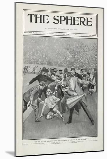 The End Of the Marathon Race - the Collapse Of Dorando in the Stadium'. the 1908 Olympic Games-null-Mounted Giclee Print