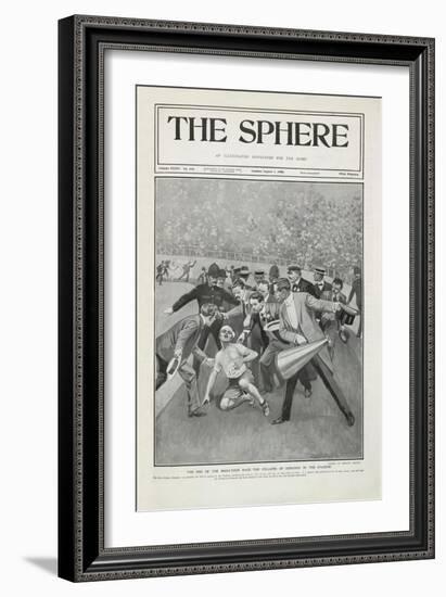 The End Of the Marathon Race - the Collapse Of Dorando in the Stadium'. the 1908 Olympic Games-null-Framed Giclee Print