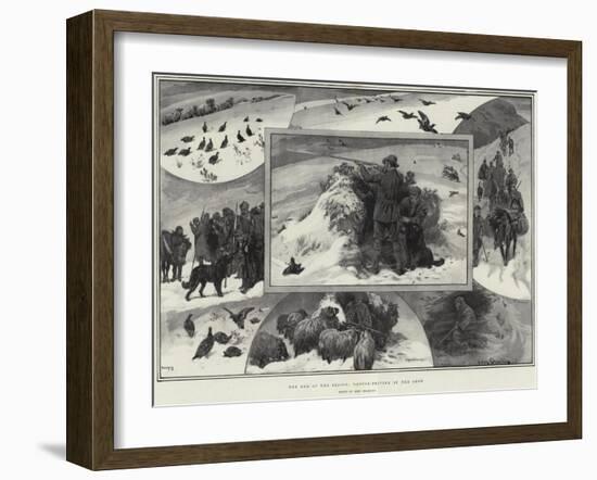 The End of the Season, Grouse-Driving in the Snow-John Charlton-Framed Giclee Print