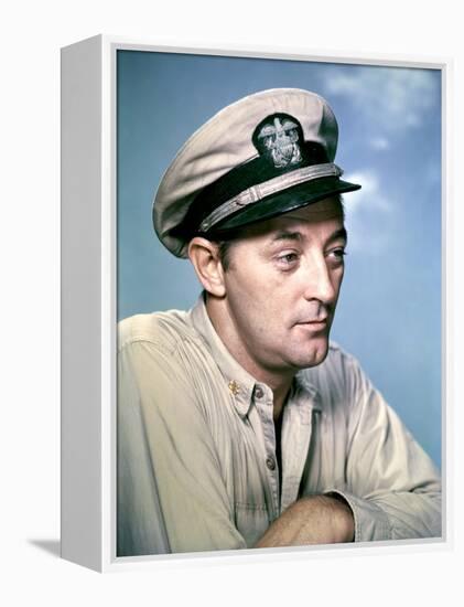 THE ENEMY BELOW by DickPowell with Robert Mitchum, 1957 (photo)-null-Framed Stretched Canvas