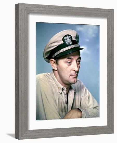 THE ENEMY BELOW by DickPowell with Robert Mitchum, 1957 (photo)-null-Framed Photo