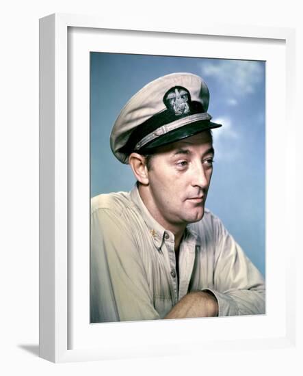 THE ENEMY BELOW by DickPowell with Robert Mitchum, 1957 (photo)-null-Framed Photo