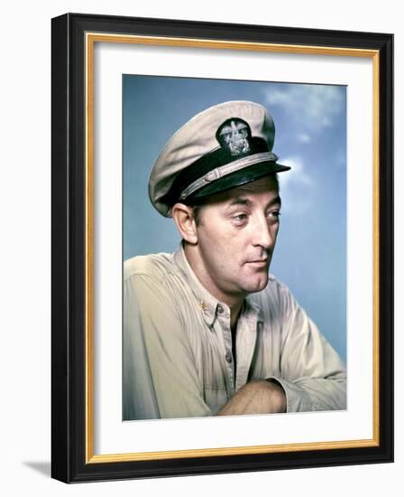 THE ENEMY BELOW by DickPowell with Robert Mitchum, 1957 (photo)-null-Framed Photo