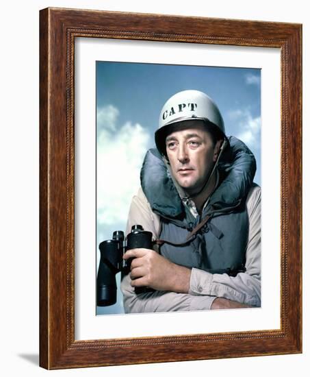 THE ENEMY BELOW by DickPowell with Robert Mitchum, 1957 (photo)-null-Framed Photo