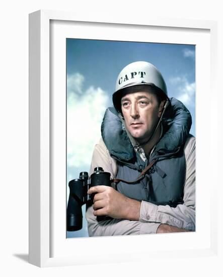 THE ENEMY BELOW by DickPowell with Robert Mitchum, 1957 (photo)-null-Framed Photo