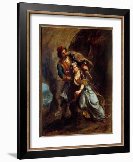 The Engagement of Abydos. Painting by Eugene Delacroix (1798-1863), 1849. H/Wood. Dim: 0,56 X 0,45-Ferdinand Victor Eugene Delacroix-Framed Giclee Print