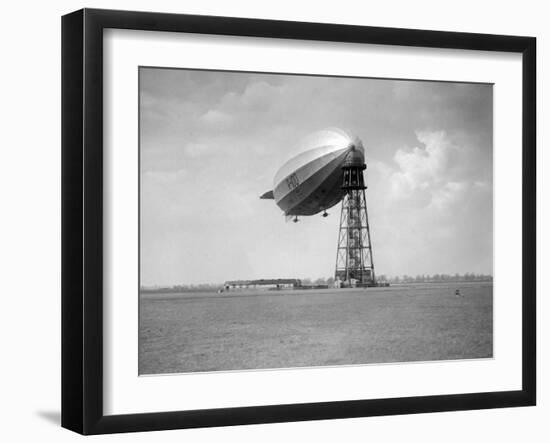 The English Airship R-100 at a Mooring in Canada, Ca. 1930.-Kirn Vintage Stock-Framed Photographic Print