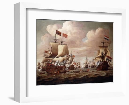 The English and Dutch Fleets Exchanging Salutes at Sea with the 'Prince' and the 'Gouden Leeuw'…-Willem van de, the Elder Velde-Framed Giclee Print