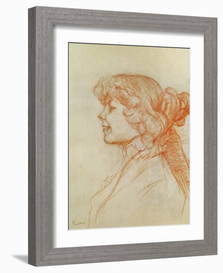 The English Girl at the Star in Le Havre, 1899 (Crayon on Paper)-Henri de Toulouse-Lautrec-Framed Giclee Print