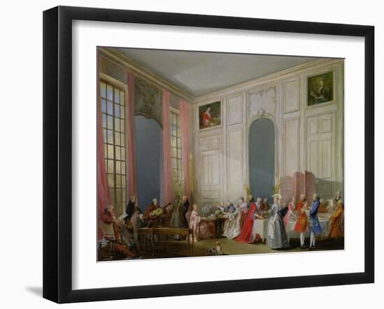 The English Tea (Le the a L'Anglaise) and a Society Concert at the House of the Princesse De Conti-Michel Barthélémy Ollivier-Framed Giclee Print