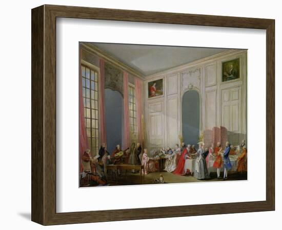 The English Tea (Le the a L'Anglaise) and a Society Concert at the House of the Princesse De Conti-Michel Barthélémy Ollivier-Framed Giclee Print