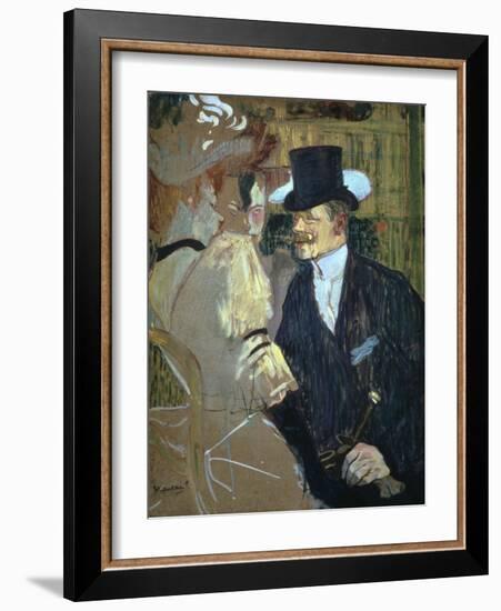 'The Englishman at the Moulin Rouge', 1892. Artist: Henri de Toulouse-Lautrec-Henri de Toulouse-Lautrec-Framed Giclee Print