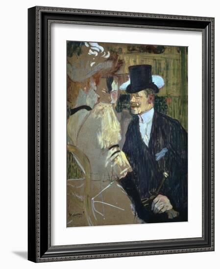 'The Englishman at the Moulin Rouge', 1892. Artist: Henri de Toulouse-Lautrec-Henri de Toulouse-Lautrec-Framed Giclee Print