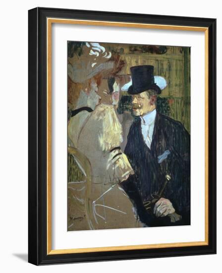 'The Englishman at the Moulin Rouge', 1892. Artist: Henri de Toulouse-Lautrec-Henri de Toulouse-Lautrec-Framed Giclee Print