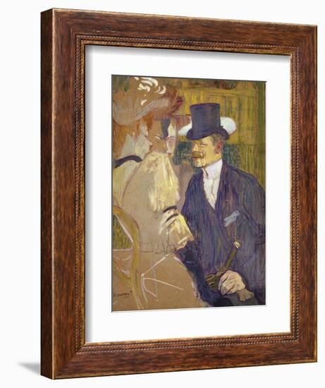 The Englishman at the Moulin Rouge, 1892-Henri de Toulouse-Lautrec-Framed Art Print