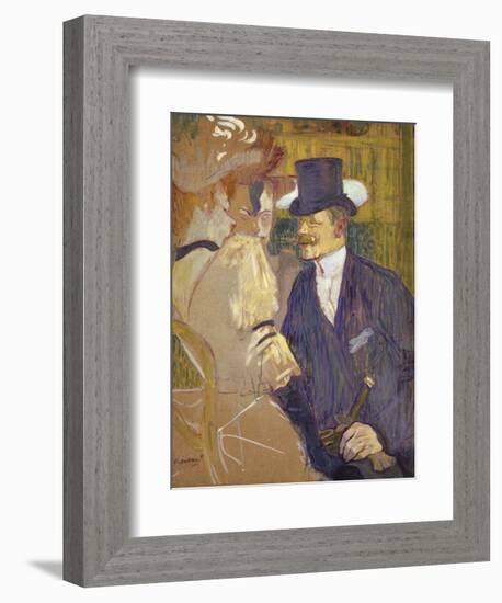 The Englishman at the Moulin Rouge, 1892-Henri de Toulouse-Lautrec-Framed Art Print