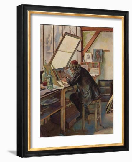 The Engraver (Marcellin Desboutin), C.1888 (Oil on Canvas)-Ferdinand Hodler-Framed Giclee Print