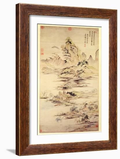 The Enjoyment of the Fisherman in the Water Village-Yun Shouping-Framed Giclee Print