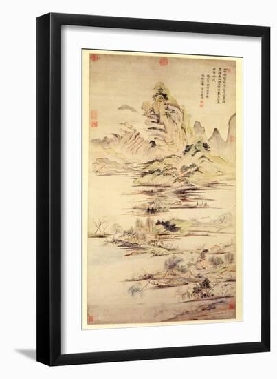 The Enjoyment of the Fisherman in the Water Village-Yun Shouping-Framed Giclee Print