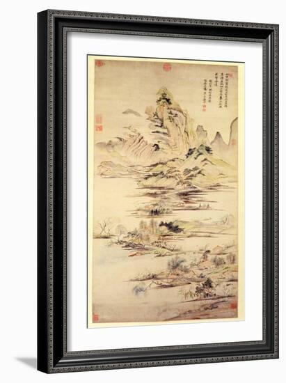 The Enjoyment of the Fisherman in the Water Village-Yun Shouping-Framed Giclee Print