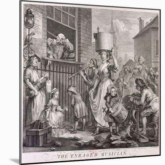 The Enraged Musician, 1741-William Hogarth-Mounted Giclee Print