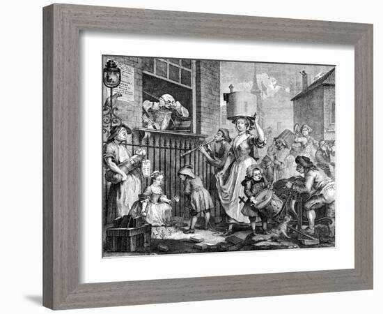 The Enraged Musician, 1741-William Hogarth-Framed Giclee Print