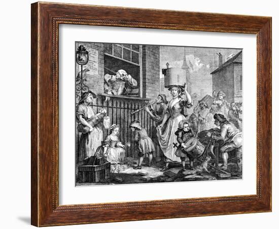 The Enraged Musician, 1741-William Hogarth-Framed Giclee Print