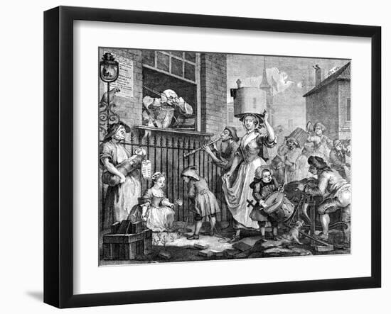 The Enraged Musician, 1741-William Hogarth-Framed Giclee Print