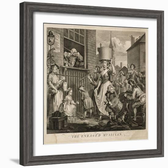 The Enraged Musician-William Hogarth-Framed Giclee Print