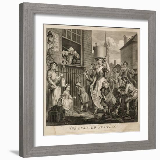 The Enraged Musician-William Hogarth-Framed Giclee Print